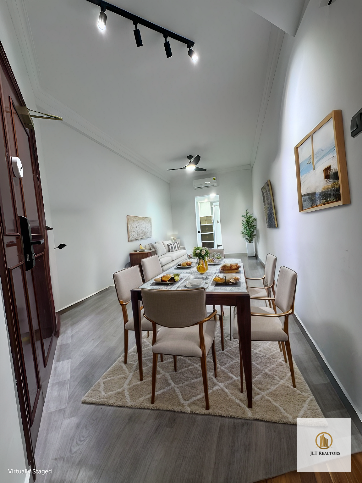 Dining area at Villa Marina with virtual staging